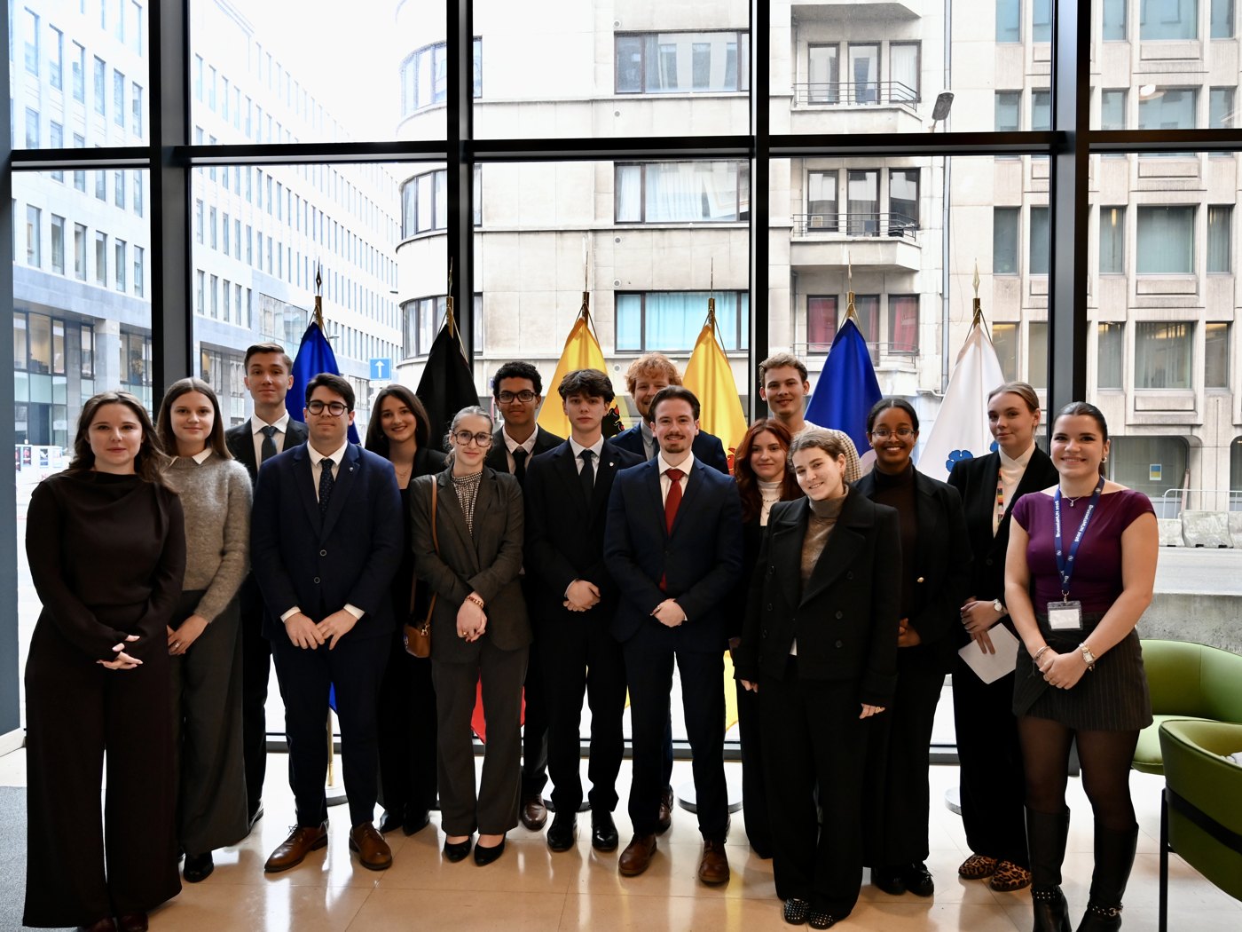 BrusselsMUN delegates at a Belgian institution